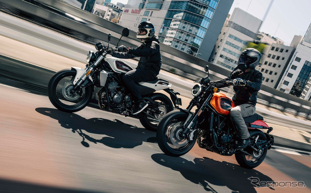 ハーレー X350(左)とX500(右)