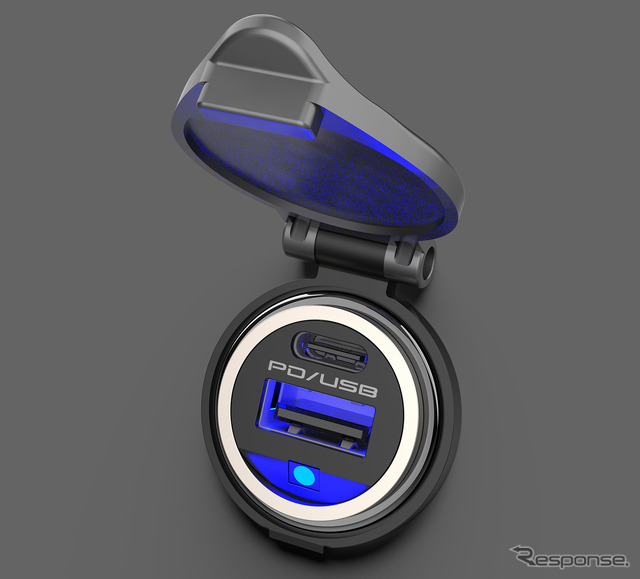 Kashimura・DC-PD20W USB 2ポート 自動判定 アンビエントライト付コンパクト(DC-057)