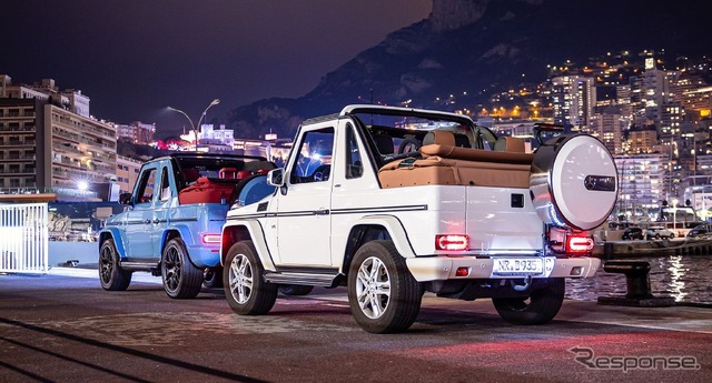 メルセデスAMG G63 ベースのカブリオレ(左)と先代メルセデスベンツ Gクラス・カブリオレ