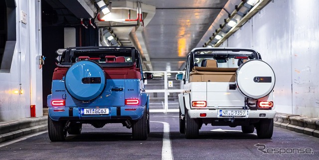 メルセデスAMG G63 ベースのカブリオレ(左)と先代メルセデスベンツ Gクラス・カブリオレ