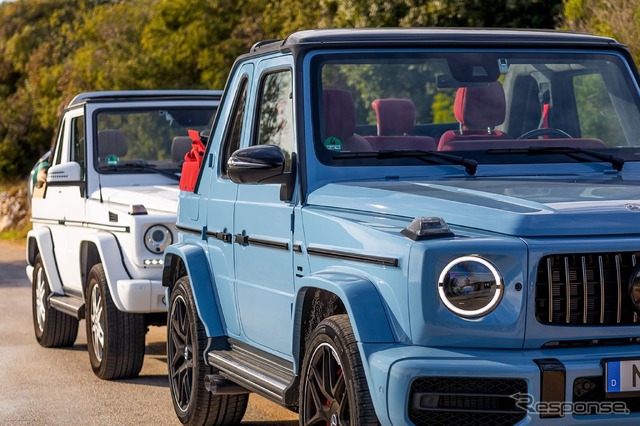 メルセデスAMG G63 ベースのカブリオレ (右)と先代メルセデスベンツ Gクラス・カブリオレ