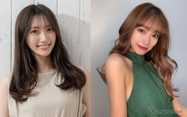 TOM’Sアテンダントの東海林里咲（左）と岡島彩花（右）