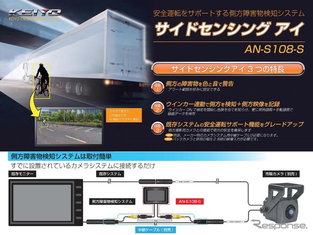 慶洋エンジニアリング、側方障害物検知システム「AN-S108-S」