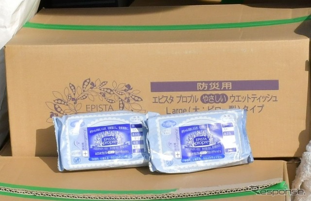 珠洲市からの要請による支援物資:防災用ウェットティッシュ