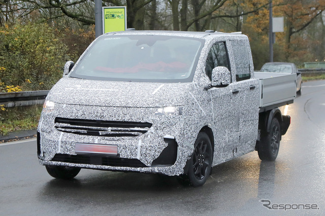 VW トランスポーターT7 ピックアップトラック仕様のプロトタイプ(スクープ写真)