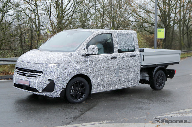 VW トランスポーターT7 ピックアップトラック仕様のプロトタイプ(スクープ写真)
