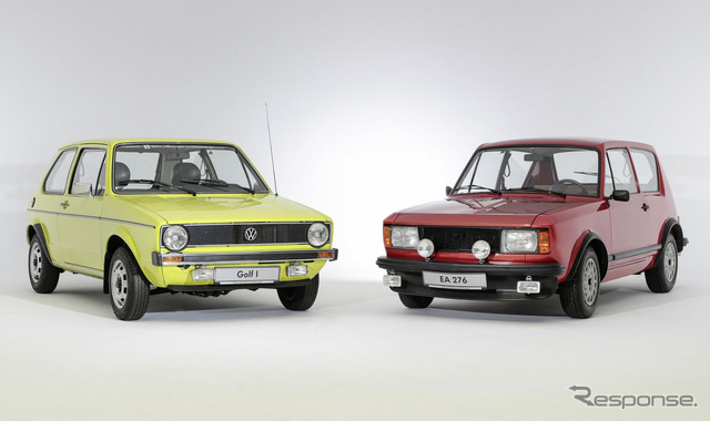 VW ゴルフI（左）とコンセプトカー「EA276」（右）