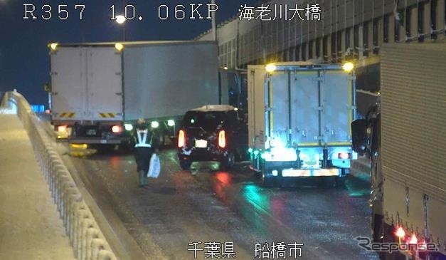 2022年1月6日の大雪:冬用タイヤやチェーン未装着車両によるスリップ事故(国道357号)