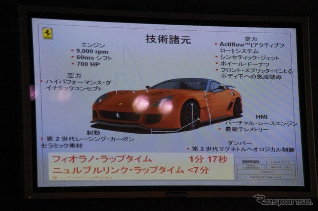 フェラーリ 599XX…レース専用モデル日本初公開