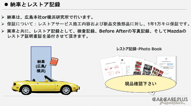 マツダ 初代ロードスター　限りなく「新車」に近づけるレストア術で “人馬一体” の走りを取り戻す…CLASSIC MAZDA