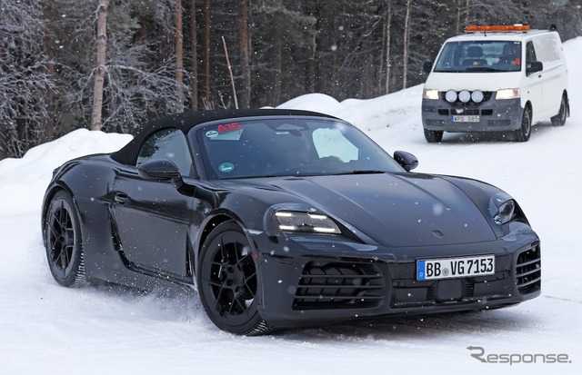 ポルシェ 718ボクスター EV プロトタイプ(スクープ写真)
