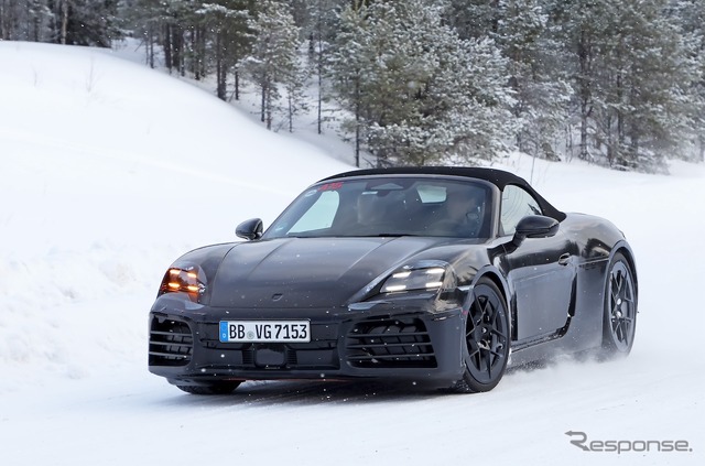 ポルシェ 718ボクスター EV プロトタイプ(スクープ写真)