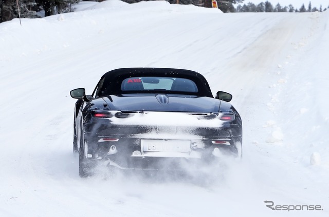 ポルシェ 718ボクスター EV プロトタイプ(スクープ写真)