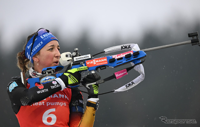 ドイツのフランツィスカ・プロイス選手(2月11日、IBUバイアスロン世界選手権)