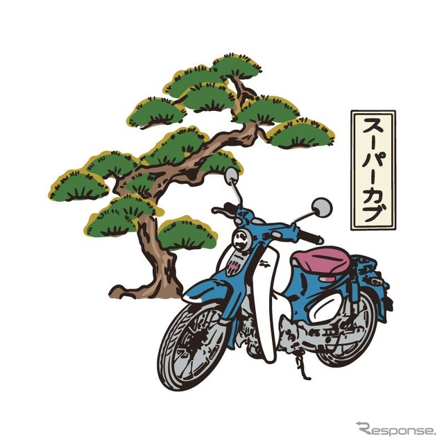 浮世絵風スーパーカブ・サコッシュバッグ