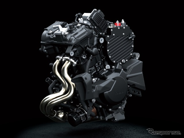 451cc水冷4ストローク並列2気筒ガソリンエンジンと交流同期モーターのコンビネーションがもたらす、次世代のパワーフィーリング