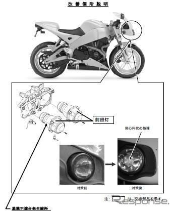 【リコール】ビューエル2車種の前照灯が暗くなる