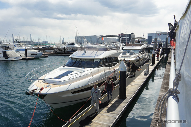 ヤマハ発動機が輸入販売するフランスの高級ボート「PRESTIGE」（ジャパン・インターナショナルボートショー2024）