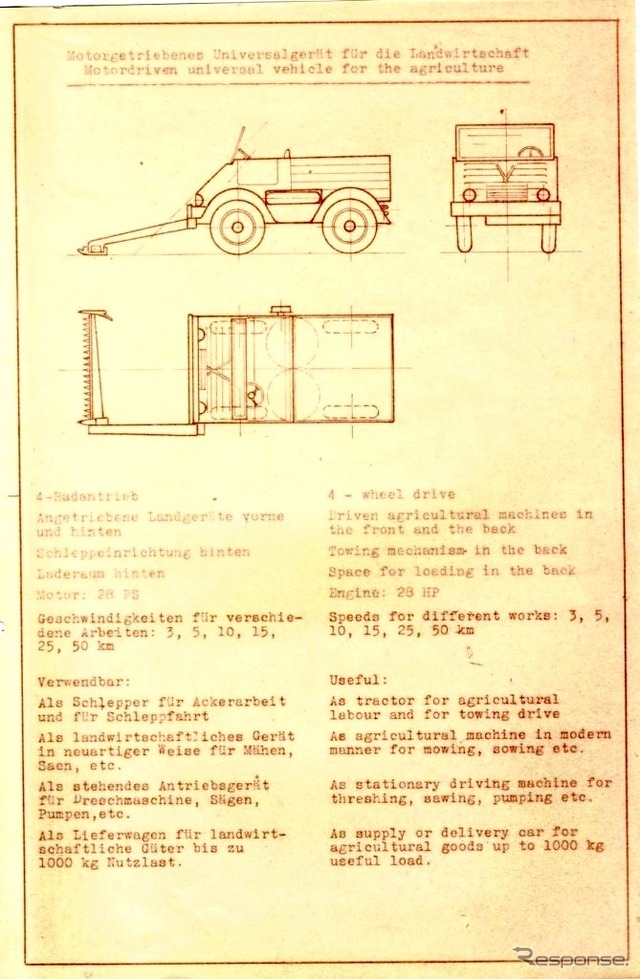 アメリカ軍当局に提出されたウニモグの企画書