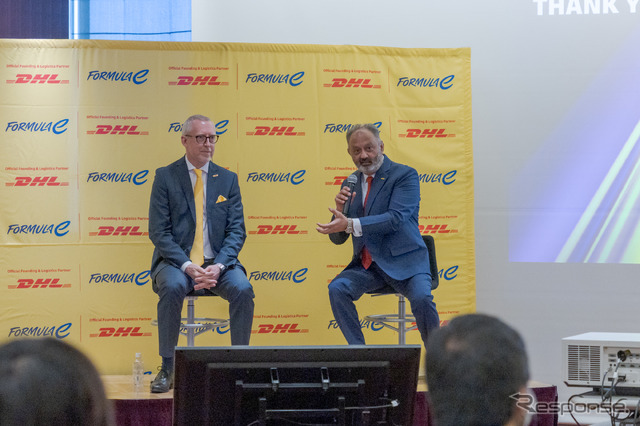 左からDHLサプライチェーン 代表取締役社長 ジェローム ジレ氏、DHLジャパン 代表取締役社長 トニー カーン氏。