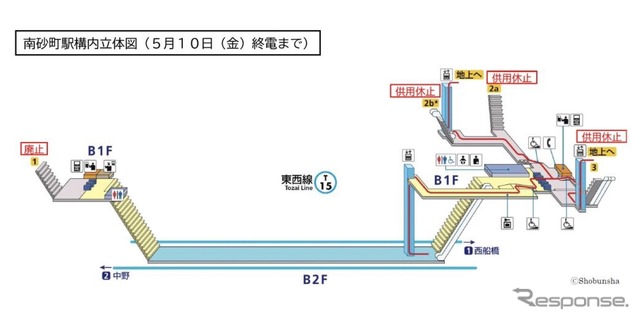 南砂町駅(5月10日終電まで)
