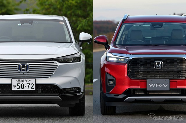 【WR-V vs ヴェゼル】似た車格のホンダSUV同士をスペック比較…WR-Vはより若者向け?