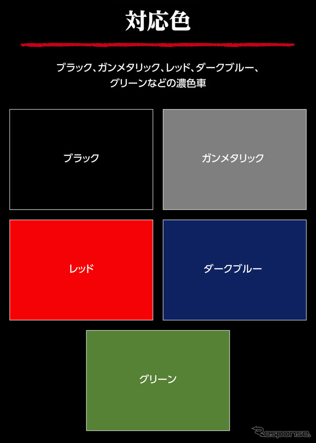 濃色車用の対応カラー