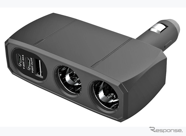 Kashimura・2連ダイレクトソケット 2PD30W/リバーシブルUSB自動判定(KX-239)