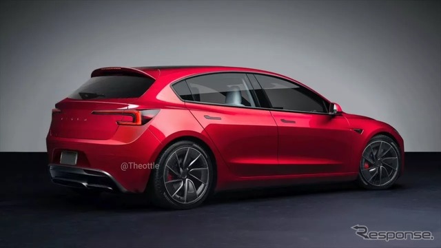 テスラ 新型ハッチバックの予想CG