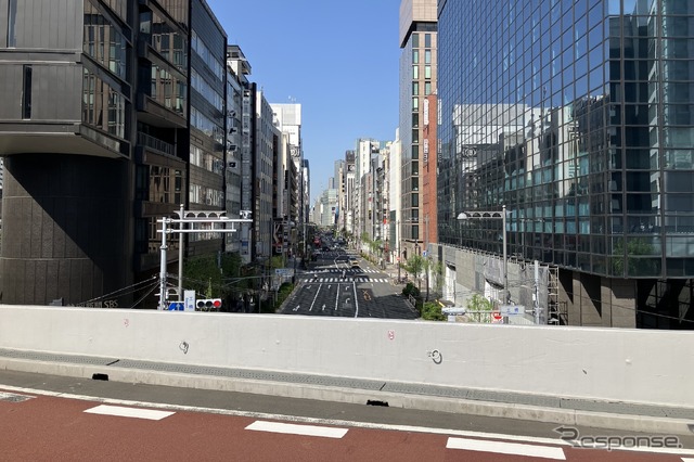 GINZA SKY WALK 2024:外堀通り、銀座方面