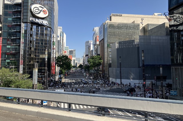 GINZA SKY WALK 2024:晴海通り、数寄屋橋交差点
