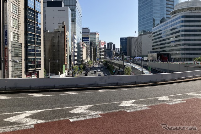 GINZA SKY WALK 2024:外堀通り、数寄屋橋交差点方面