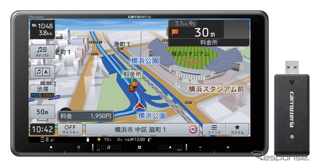 AVIC-RF721-DC(フローティングタイプ):9V型 HD/TV/Bluetooth/SD/チューナー・AV 一体型 メモリーナビゲーションネットワークスティックセット