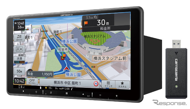 AVIC-RF721-DC(フローティングタイプ):9V型 HD/TV/Bluetooth/SD/チューナー・AV 一体型 メモリーナビゲーションネットワークスティックセット