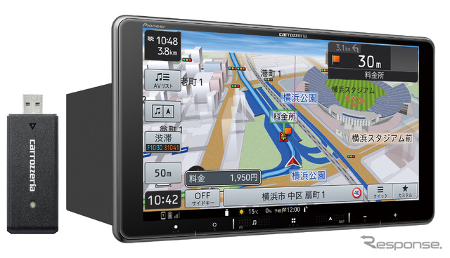 AVIC-RF721-DC(フローティングタイプ):9V型 HD/TV/Bluetooth/SD/チューナー・AV 一体型 メモリーナビゲーションネットワークスティックセット