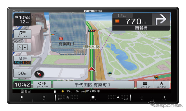 AVIC-RZ521(2D タイプ):7V型 HD/TV/Bluetooth/USB/チューナー・AV 一体型メモリーナビゲーション