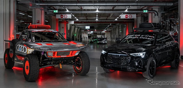 アウディ Q8 e-tron エディション・ダカール(右)