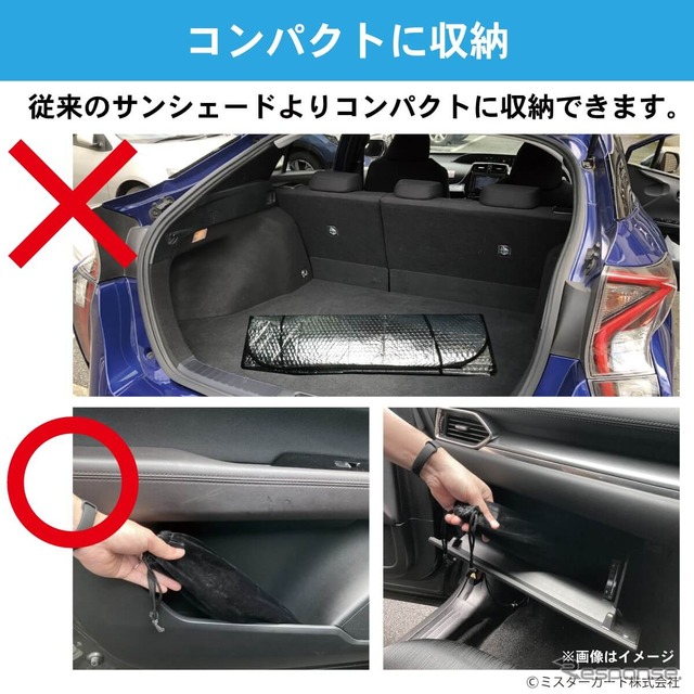 デジタルミラー・ドラレコ・車載カメラの熱対策に、新発想の折りたたみ傘式サンシェード「CarUB V3(2024)」が登場