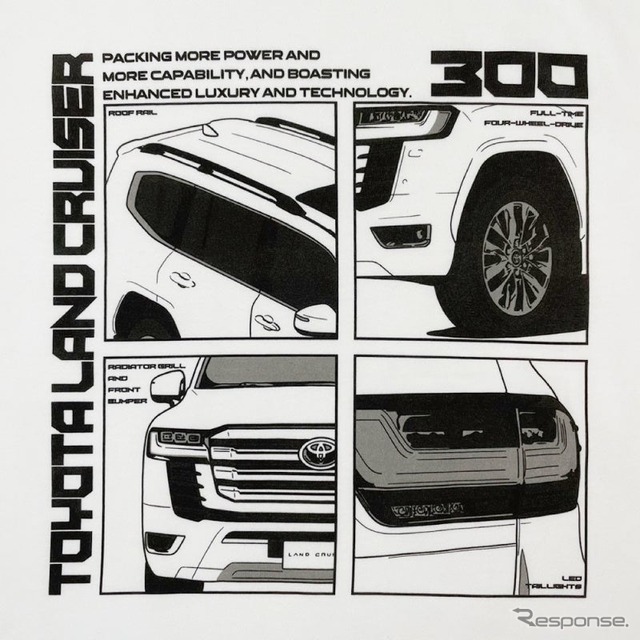 トヨタ・ランドクルーザー300 デザインTシャツ