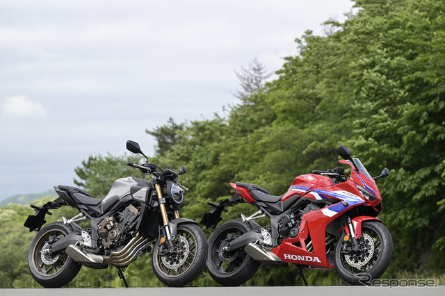 E-Clutchを搭載するホンダ CB650R(左)とCBR650R (右)