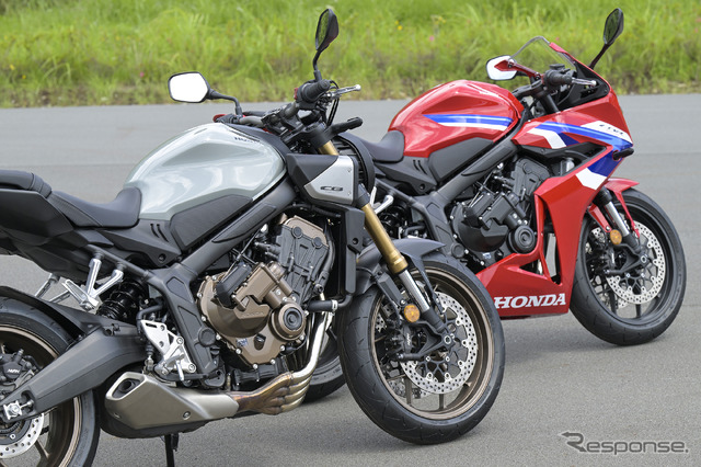 E-Clutchを搭載するホンダ CB650R(左)とCBR650R (右)