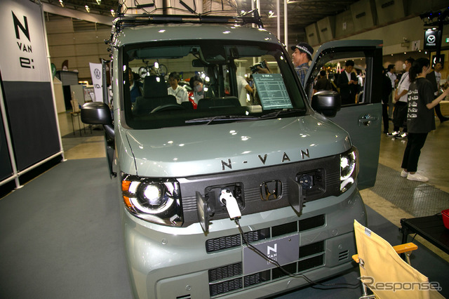ホンダは新型EV『N-VAN e:』のアウトドアカスタム「e: FUN」を展示…東京アウトドアショー2024