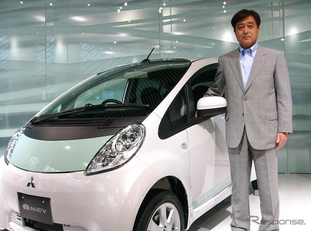 【三菱 i-MiEV 発表】益子社長、20年に電気駆動車を2割に