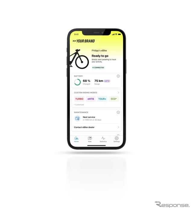 電動アシスト自転車メーカー独自表示の「eBike」向けアプリ