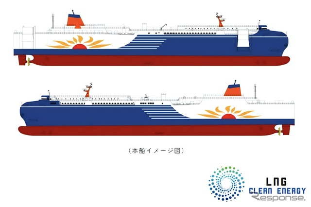大洗~苫小牧航路・新造LNGフェリーの船体デザイン