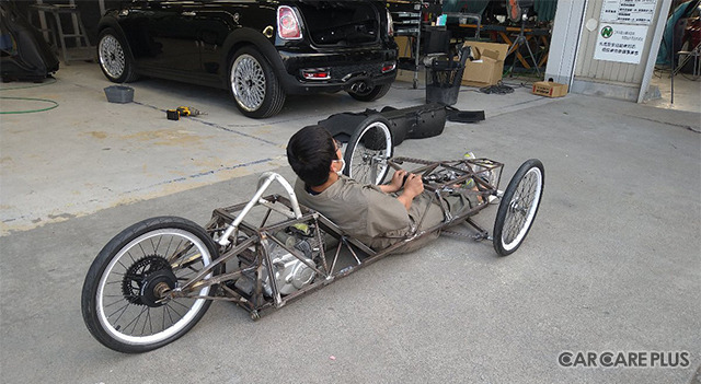相互車体が全面協力し、エコラン出場に向けて骨組みからエントリーマシンを制作(2023年7月)