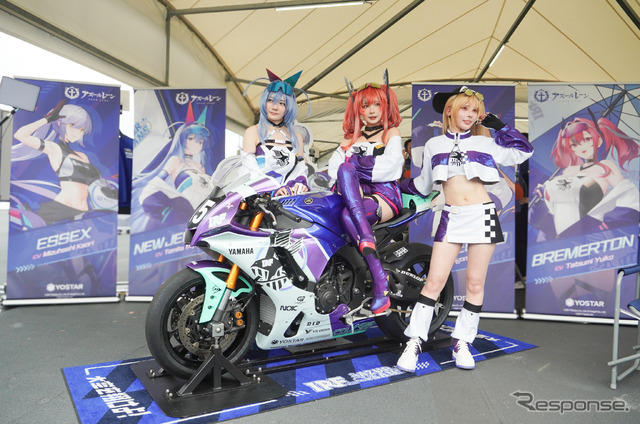 IRF with アズールレーンの参戦マシン「YZF-R1 ESSEX SP 2024Ver.」と3名のレースクイーン