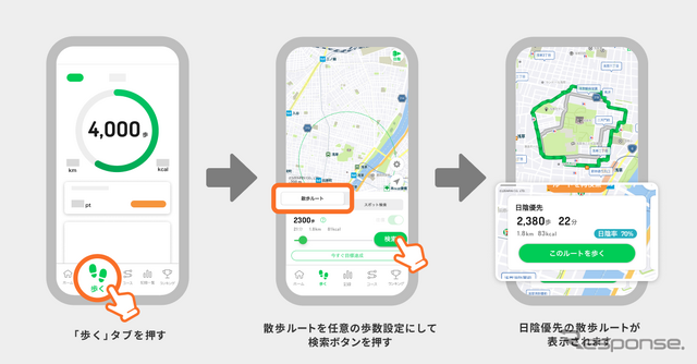 ウォーキングアプリ・ALKOO by NAVITIMEが散歩ルート機能に「日陰優先ルート」を追加