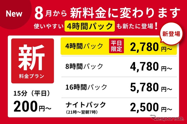新しい料金体系も
