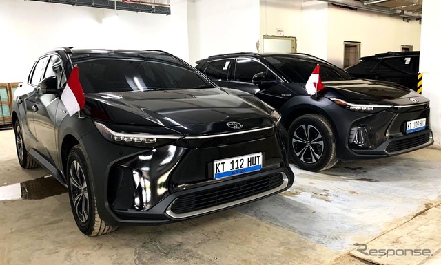 トヨタのEV『bZ4X』40台がインドネシア独立記念式典の公式車両に